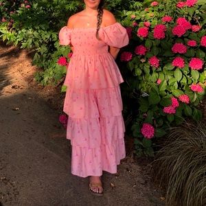 LOVE SHACK FANCY X TARGET PINK FLORAL DRESS